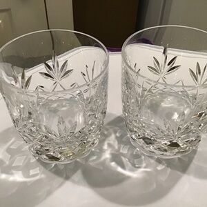 Set of 2 Vintage Lenox Crystal on the Rocks Glasses-Lenox Etched on bottom Home